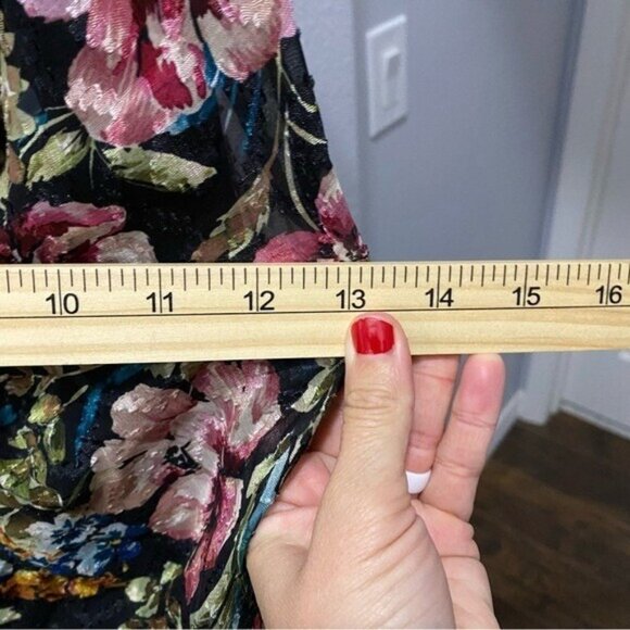 Amanda Uprichard Ellie Floral Evening Gown in Black Small Long Maxi Dress - Picture 9 of 11